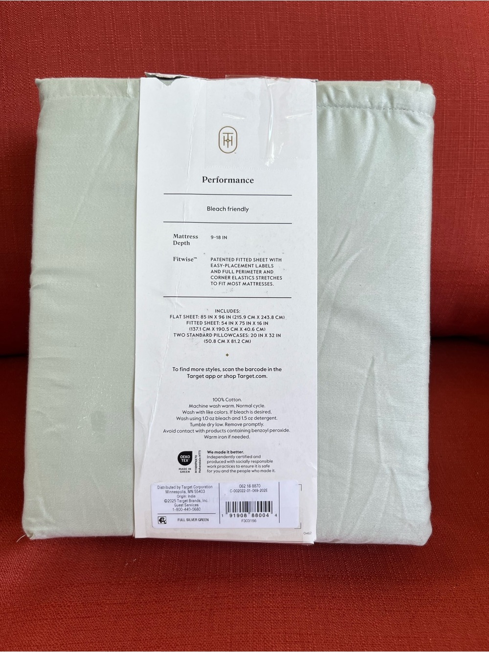 NWT Threshold Performance 400 Thread Count Green Sheets Full - Picture 2 of 2